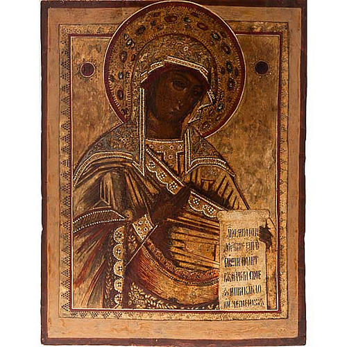 Antike Ikone aus Russland "Madonna der Deesis" XVIII Jahrhundert 1