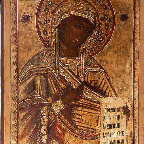 Antike Ikone aus Russland "Madonna der Deesis" XVIII Jahrhundert 2
