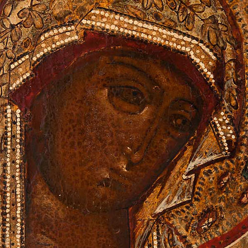 Antique Russian icon, Our Lady of Deesis XVIII century 4