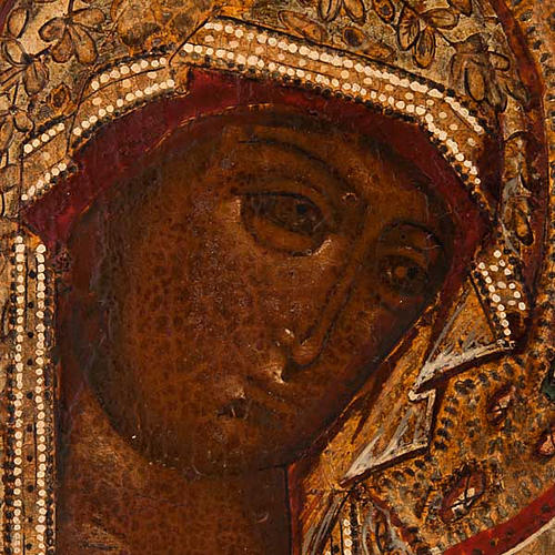 Icona antica russa "Madonna della Deesis" XVIII secolo 4