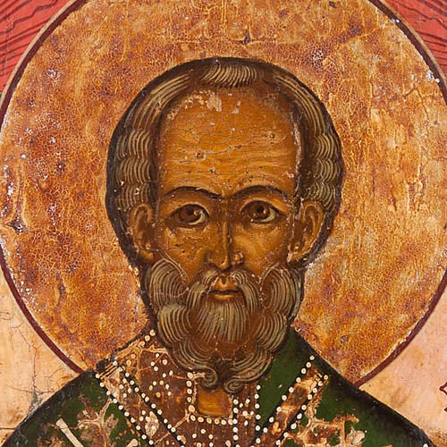 Antica Icona Russa XVIII-XIX San Giorgio Nicola di Bari San Michele Russian Icon 