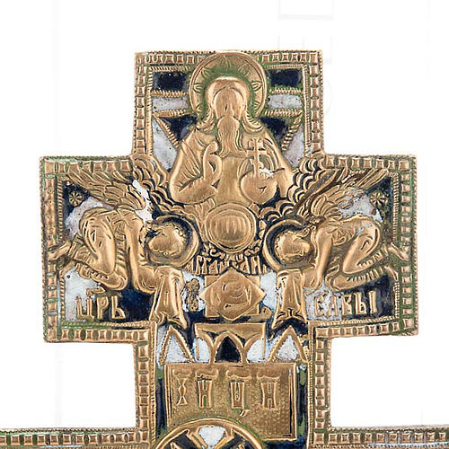 Crocifisso ortodosso antico in bronzo XVIII secolo 2