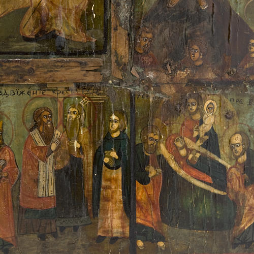 Icona antica "Dodici grandi feste" Mstjora XIX secolo 4