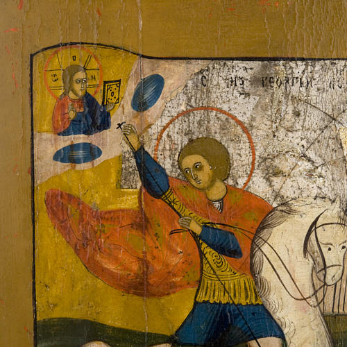 Icona antica "San Giorgio" Mstjora XIX secolo 2