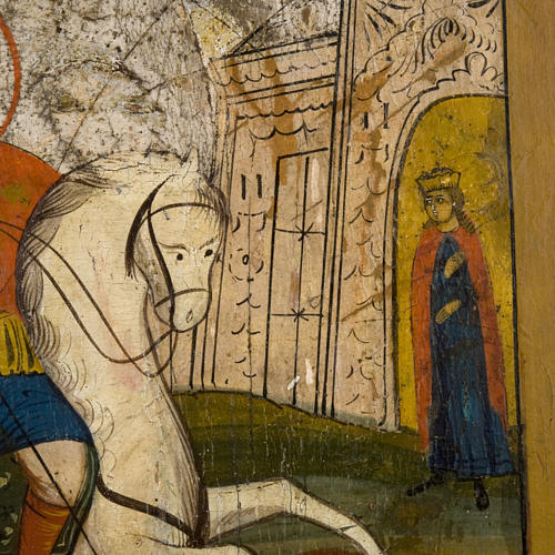 Icona antica "San Giorgio" Mstjora XIX secolo 4