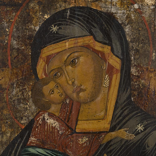 Icône ancienne Vierge de la Tendresse Vladimir XIX siècle 2
