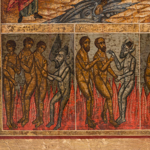 Old Russian Icon Last Judgment, 19th century 10
