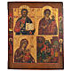 Icono Ruso antiguo Cuatros Imágenes XIX siglo s1
