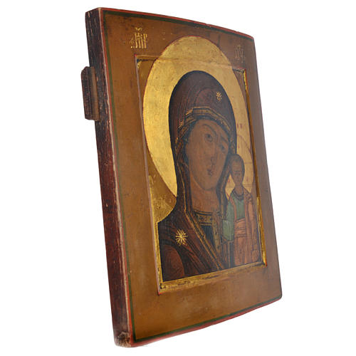 Icono Ruso antiguo Virgen de Kazan XIX siglo 2