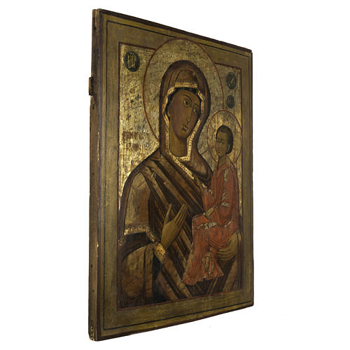 Icona antica russa Madonna di Tichvin 68x57 cm XIX sec. 5