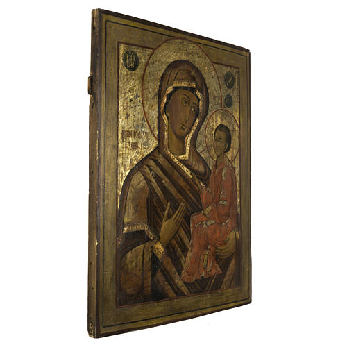 Ikona rosyjska antyk Madonna z Tichwin 68x57 cm XIX wiek 5