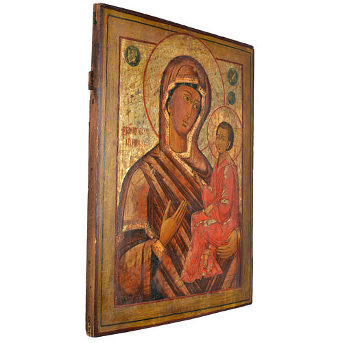 Ikona rosyjska antyk Madonna z Tichwin 68x57 cm XIX wiek 2