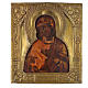 Alte russische Ikone gottesmutter von Feodorov mit Bronze s1