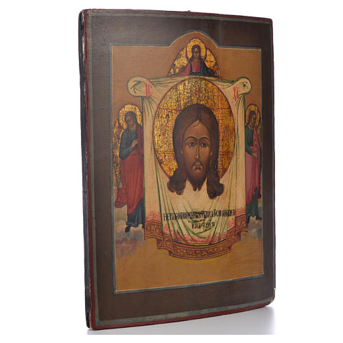 Alte russische Ikone Acheiropoieton ende 18. Jh. 2