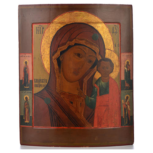 Alte russische Ikone Gottesmutter von Kazan 19. Jh. 1