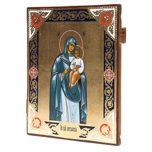 Icône russe ancienne Mère de Dieu Peschanskaya XX siècle restaurée 2