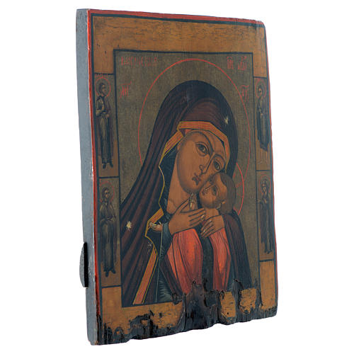 Icono antiguo ruso Virgen de Korsun 35 x 30 cm XIX siglo 3