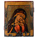 Icono antiguo ruso Virgen de Korsun 35 x 30 cm XIX siglo s1