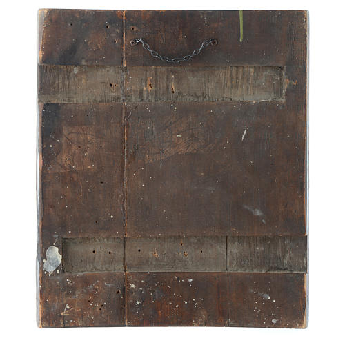 Icona russa antica San Giorgio e drago 35x30 cm inizio XIX sec 4