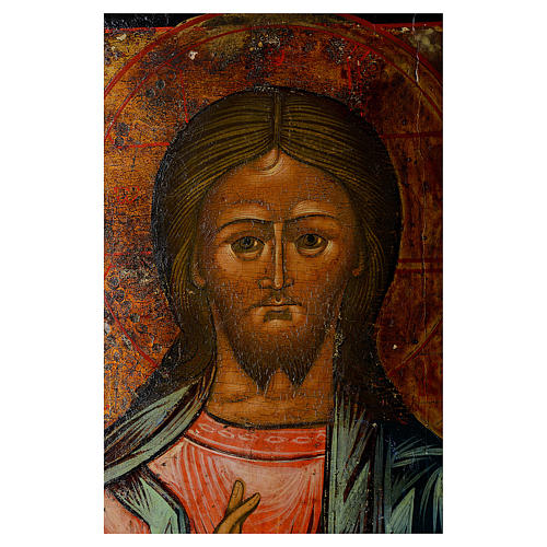 Trittico icona russa antica Deesis (intercessione) 45x35 cm 3