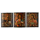 Trittico icona russa antica Deesis (intercessione) 45x35 cm s1