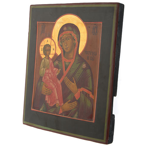Icône ancienne russe Mère de Dieu aux trois mains 30x25 cm époque tsariste 3