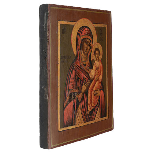 Restored ancient icon of Our Lady of Smolensk 35x25 cm Russia 3