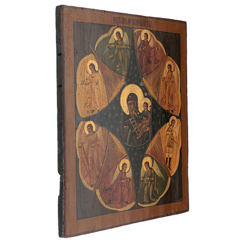 Ancient Russian icon of the Burning Bush, restored 40x35 cm 3