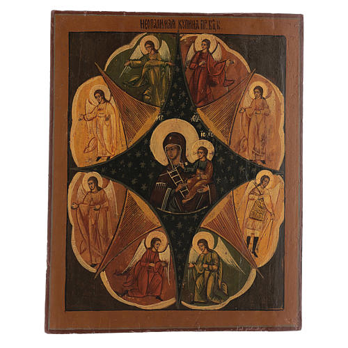 Ikona rosyjska Krzew Gorejący, odrestaurowana, 40x35 cm 1