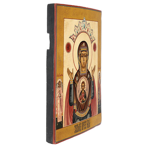 Icono ruso Virgen de la Señal época zarista 35x25 cm restaurada 3