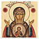 Ícone russo Mãe de Deus do Sinal era czarista 35x25 cm restaurado s2