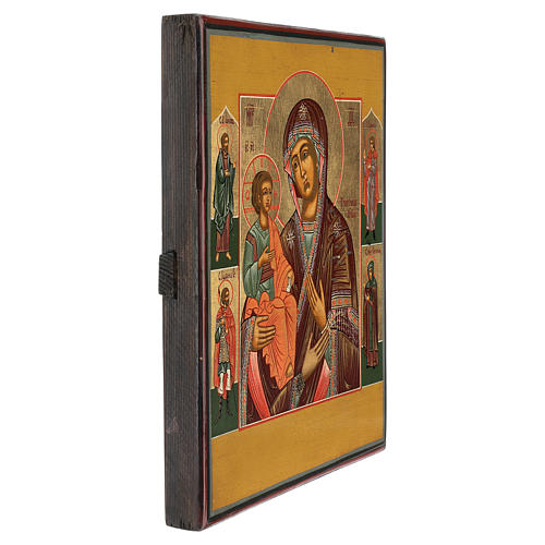 Ancient restored icon of Our Lady of the Three Hands 30x25 cm Russia 3