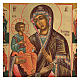 Icono envejecido Restaurado Virgen de las Tres Manos 30x25 cm Rusia s2