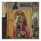 Icona antica russa Quadripartita con Crocifissione XIX secolo 35x32 cm s5
