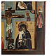 Icona antica russa Quadripartita con Crocifissione XIX secolo 35x32 cm s10