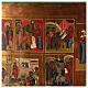 Ícone Antigo Russo Doze Festas e Ressurreição metade do século XIX, 52,5x44 cm s4