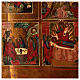 Ícone Antigo Russo Doze Festas e Ressurreição metade do século XIX, 52,5x44 cm s8