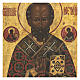Ícone russo antigo São Nicolau de Mira fundo dourado XIX século 34,7x30,5x2,7 cm s2