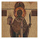 Ícone russo antigo São Nicolau Mozhaysk XVIII século têmpera fundo dourado 44,2x38,5x2,8 cm s2