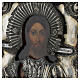 Christ Pantocrator Cosmocrator antique Russian icon with riza (1860) 28x22 cm s3