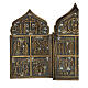 Antique Russian polyptych with enamel for travel XIX century, 40x18 cm s2