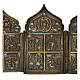 Antique Russian polyptych with enamel for travel XIX century, 40x18 cm s3