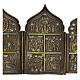Antique Russian polyptych with enamel for travel XIX century, 40x18 cm s4