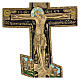 Crucifix orthodoxe bronze ancien russe et émail XIX siècle 35x17 cm s2