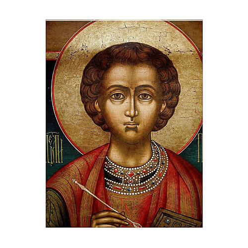 Antique Russian icon, St Pantaleon half XIX century 30x28 cm 2