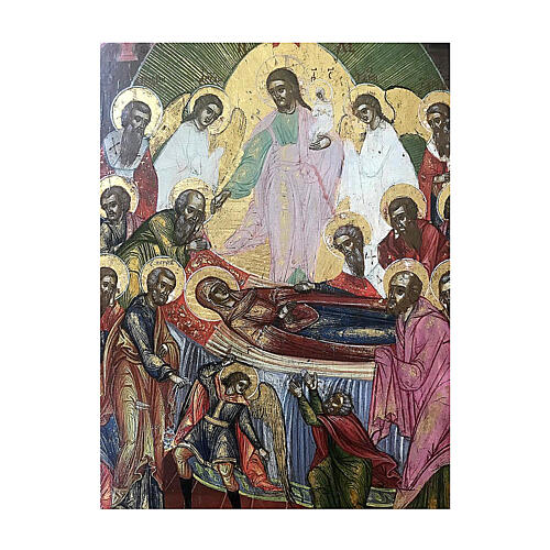 Ancient Russian icon Dormition of the Virgin, 19th century, 32x27 cm 3