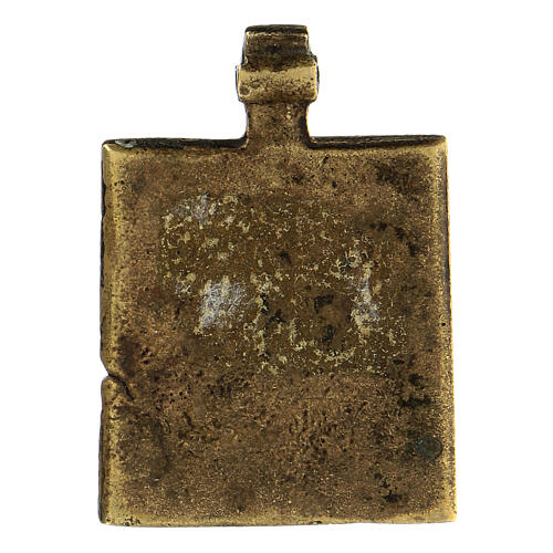 Bronze ancien icône Russie Descente aux enfers 5x5 cm 3
