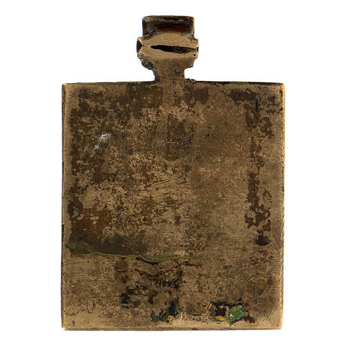 Russische Ikone aus Bronze Trinität, 5x5 cm 3