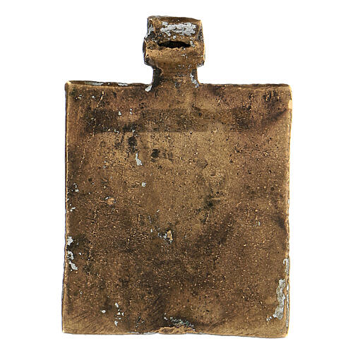 Icône russe ancienne de voyage bronze Trinité 5x5 cm 3
