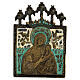 Bronzo Madonna della Passione smaltato Russia XIX sec 10x10 cm s1
